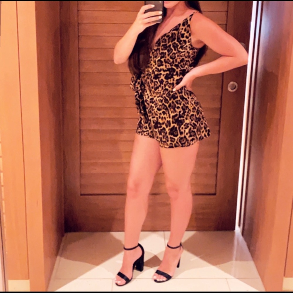 Cheetah romper - worn once!